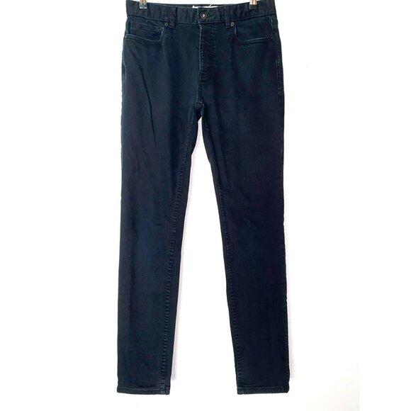 Topman Stretch Skinny Button Fly  Jeans Black US 32L - Picture 1 of 8